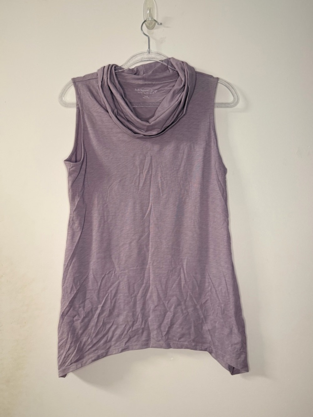 Soft Surroundings Sleeveless Cowl Neck Tank Top - Lavender Mauve